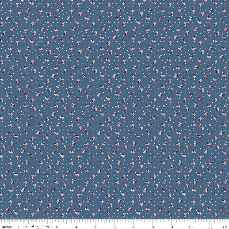 Seasonal Basics Grand Ol' Flag Denim 44"/45" Cotton Fabric Per Yard - Choice FabricsC767-DENIM