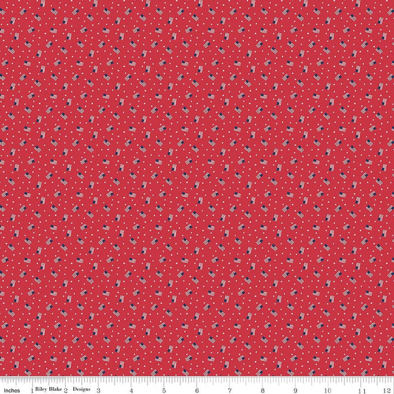Seasonal Basics Grand Ol' Flag Red 44"/45" Cotton Fabric Per Yard - Choice FabricsC767-RED