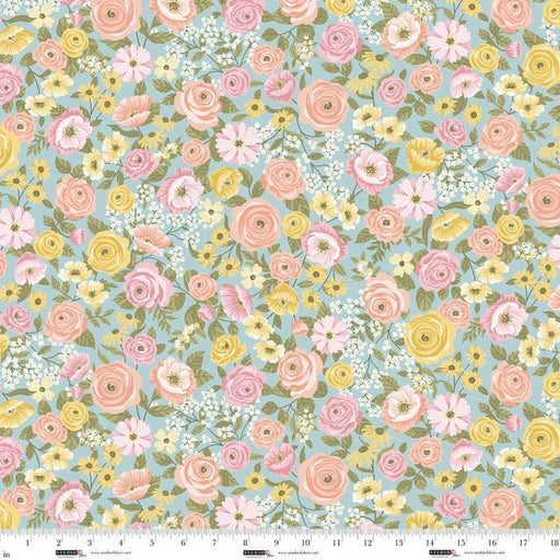 Serene Blue Multi Floral Layla 44"/45" Cotton Fabric per Yard - Choice Fabrics9010-17