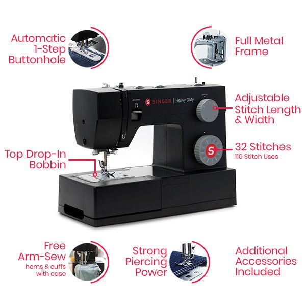 SINGER® Heavy Duty 4432 Black Sewing Machine - Special Edition - Choice Fabrics230615112