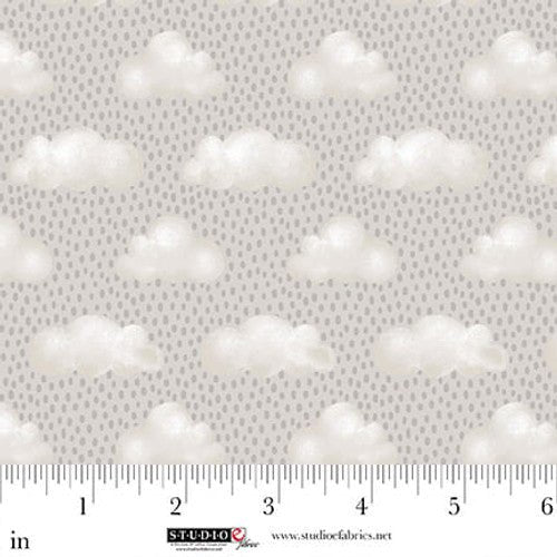 Sleepy Teddy Gray/Multi Raindrops Cotton 44"/45" Fabric Per Yard - Choice Fabrics8522-90