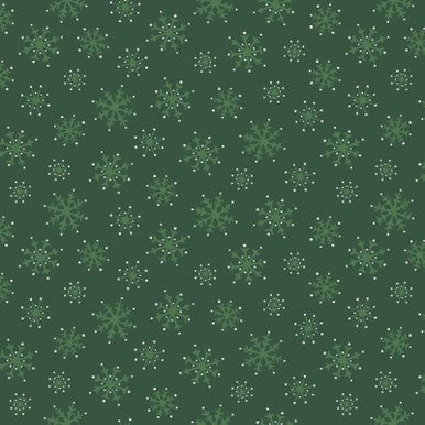 Snowflakes Metallic Green Merry Mix 43"/44" Cotton Fabric Per Yard - Choice FabricsMASM11115-G