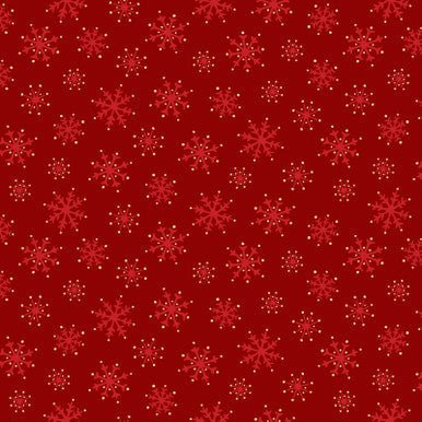 Snowflakes Metallic Red Merry Mix 43"/44" Cotton Fabric Per Yard - Choice FabricsMASM11115-R