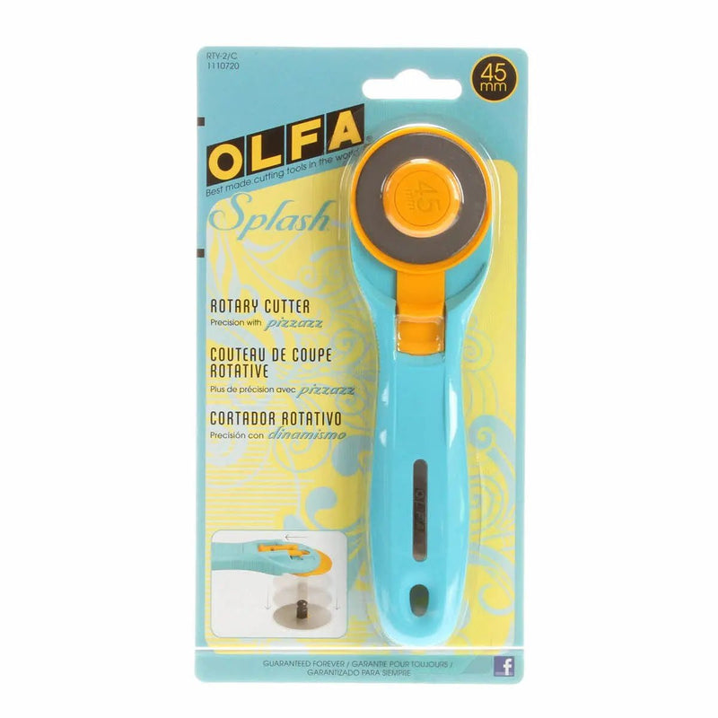 Splash Rotary Cutter 45mm Aqua - Choice FabricsCDS-RTY2C
