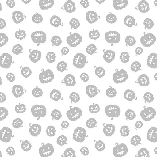 Spooky Spectacle - Pumpkin Toss White on White Cotton 44"/45" Fabric Per Yard - Choice Fabrics1817-39179-100