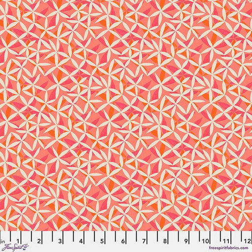Star Flower Dance Coral Flourish And Bloom 44"/45" Cotton Fabric Per Yard - Choice FabricsPWHP003.CORAL
