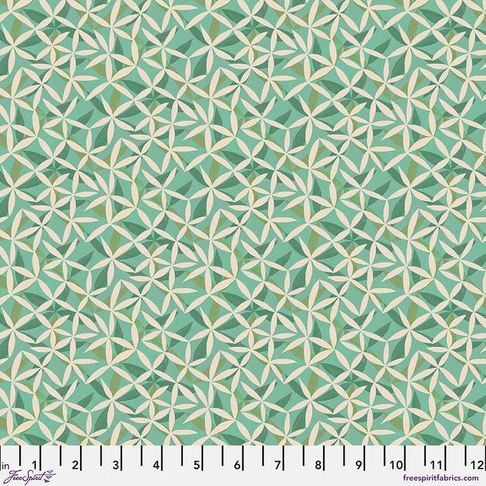 Star Flower Dance Green Flourish And Bloom 44"/45" Cotton Fabric Per Yard - Choice FabricsPWHP003.GREEN