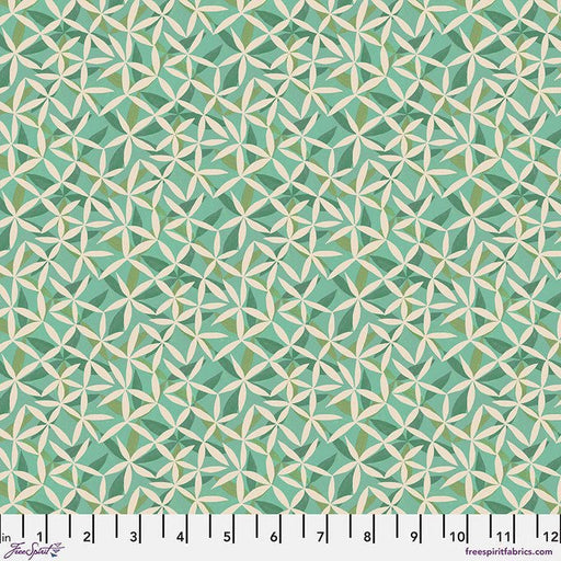 Star Flower Dance Green Flourish And Bloom 44"/45" Cotton Fabric Per Yard - Choice FabricsPWHP003.GREEN