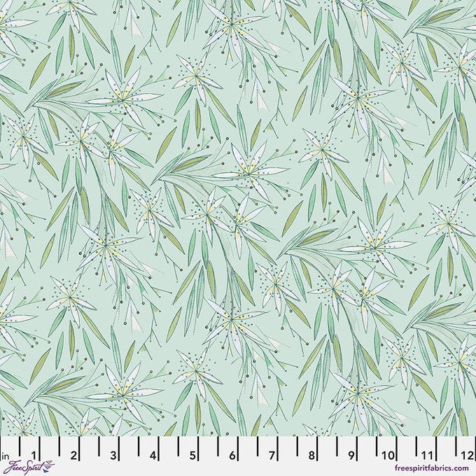 Star Flower Mint Flourish And Bloom 44"/45" Cotton Fabric Per Yard - Choice FabricsPWHP009.MINT