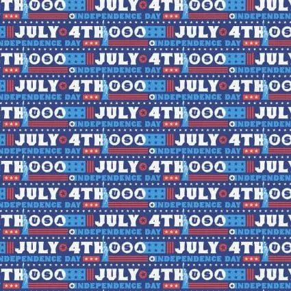 Star Spangled Summer July Fourth Words 43"/44" Fabric Per Yard - Choice FabricsPSF-120-25177