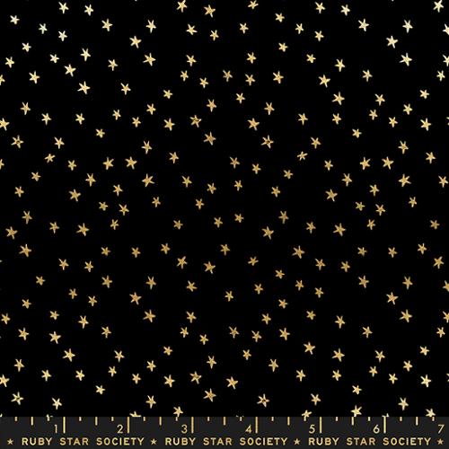 Starry Mini Starry Black Gold Cotton 43"/44" Fabric Per Yard - Choice FabricsRS4110-27M