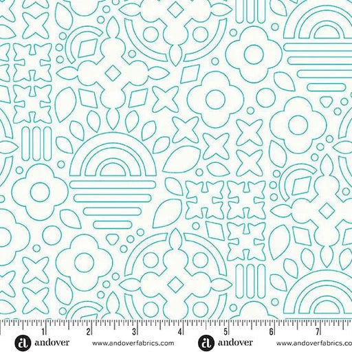 Sun Print Whisper Teal Stencil 44"/45" Fabric Per Yard - Choice FabricsA-1556-T
