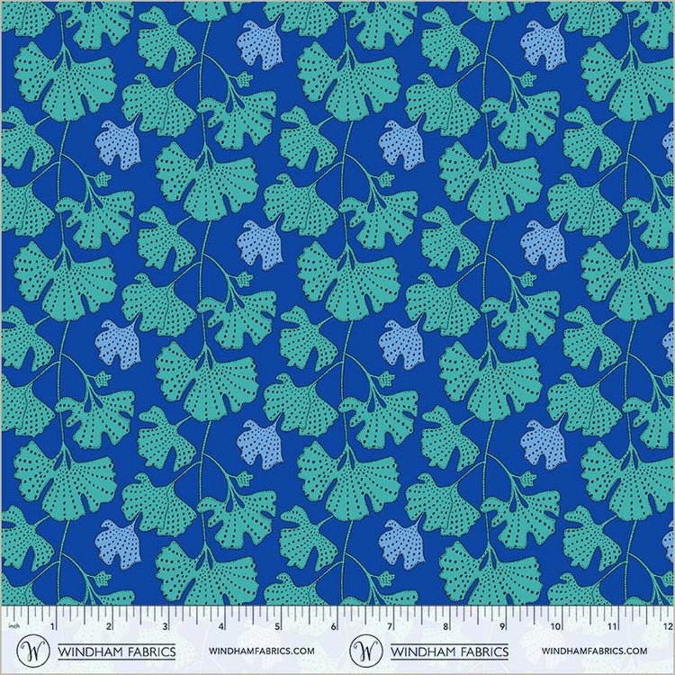 Sunshine Ginkgo Cerulean High Density Cotton 44"/45" Fabric Per Yard - Choice Fabrics54978D-10