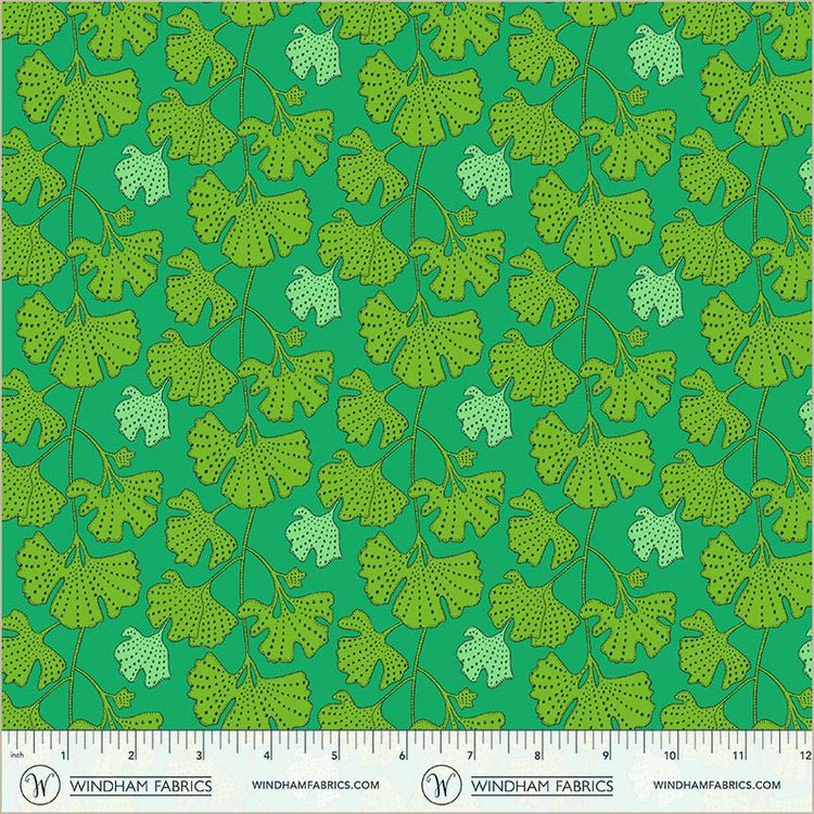 Sunshine Ginkgo Kelly High Density Cotton 44"/45" Fabric Per Yard - Choice Fabrics54978D-8