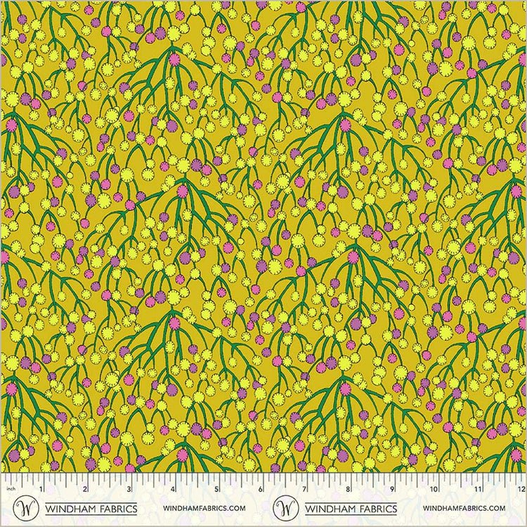Sunshine Huckleberry Chartreuse High Density Cotton 44"/45" Fabric Per Yard - Choice Fabrics54980D-14