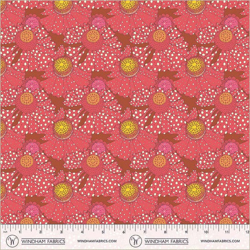 Sunshine Polka flower Crimson High Density Cotton 44"/45" Fabric Per Yard - Choice Fabrics54975D-4