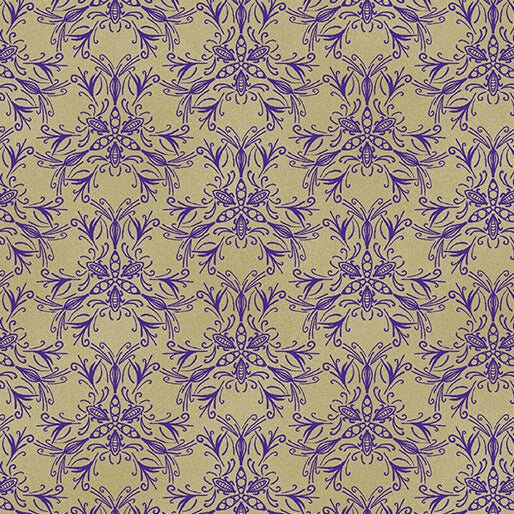 Swarm Purple/Chino Ground Works Cotton 44"/45" Fabric Per Yard - Choice Fabrics16668-67B