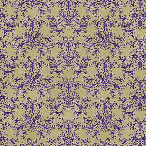 Swarm Purple/Chino Ground Works Cotton 44"/45" Fabric Per Yard - Choice Fabrics16668-67B