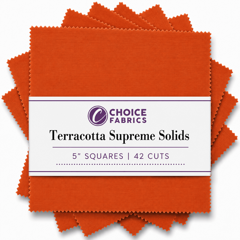 Supreme Solids - 5x5 Charm Pack - Terracota (42 Squares) - Choice FabricsTERRACOTA-5X5