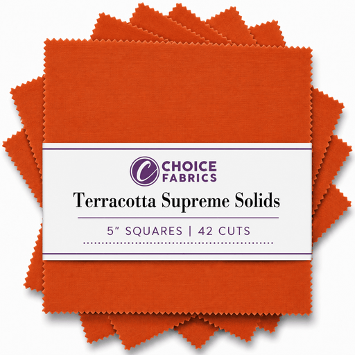 Supreme Solids - 5x5 Charm Pack - Terracota (42 Squares) - Choice FabricsTERRACOTA-5X5
