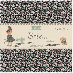 Tilda Brie Basics 5" Charm Pack - 32 Pieces - Choice FabricsTIL300273