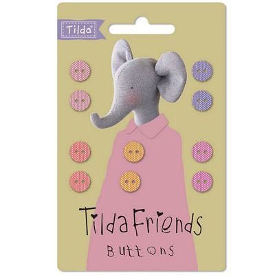 Tilda Friends Chambray Buttons Warm Colors 9mm 10p - Choice FabricsTIL400043