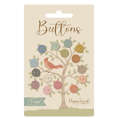 Tilda Poppy Seed Buttons .35 in (9 mm) 15 pcs - Choice FabricsTIL400052