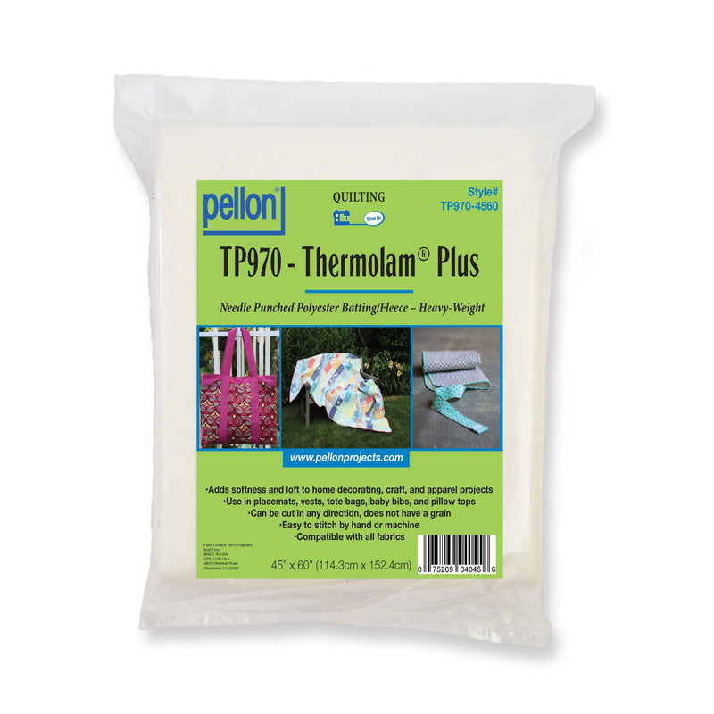 Pellon® TP970 Thermolam® Plus Sew-In Fleece – 45" x 60" Package – White - Choice FabricsDSTP970-4560PKG