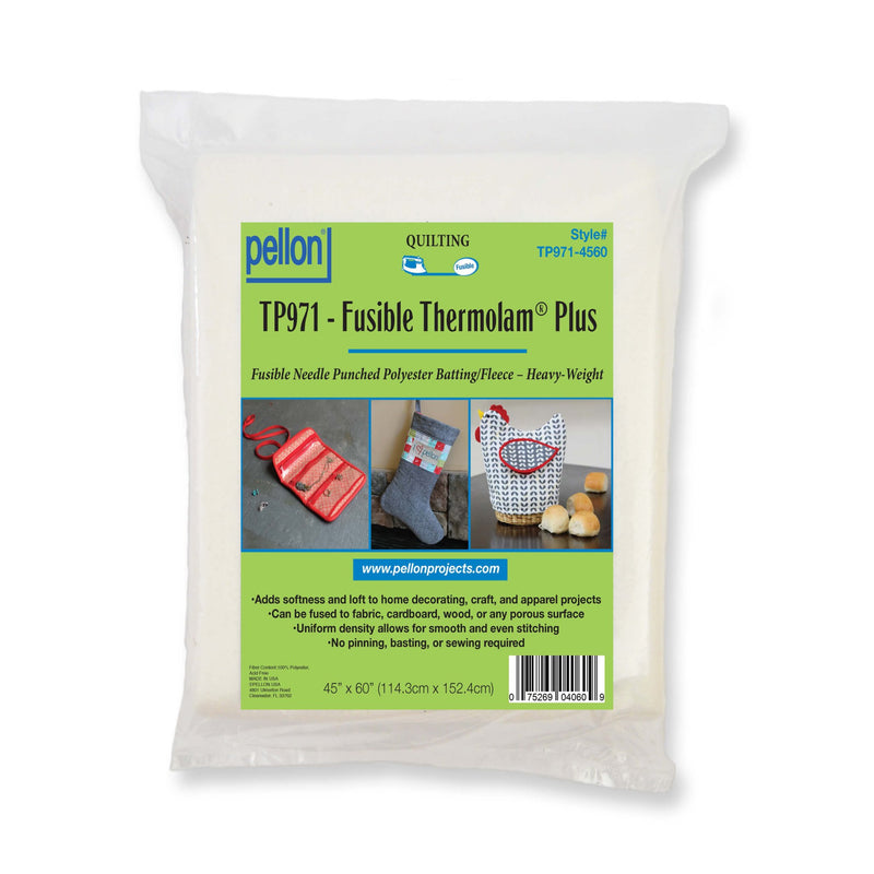Pellon® TP971F Thermolam® Plus Fusible Fleece – 45" x 60" Package – White - Choice FabricsDSTP971F-4560PKG