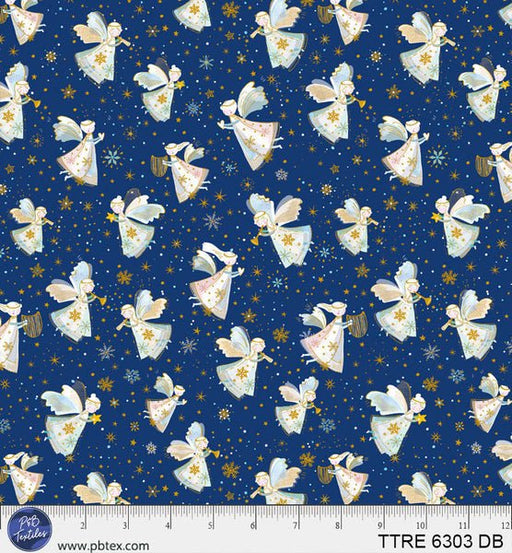 Turnowsky Treasures Allover Angels Dark Blue 44"/45" Cotton Fabric Per Yard - Choice FabricsTTRE-6303-DB