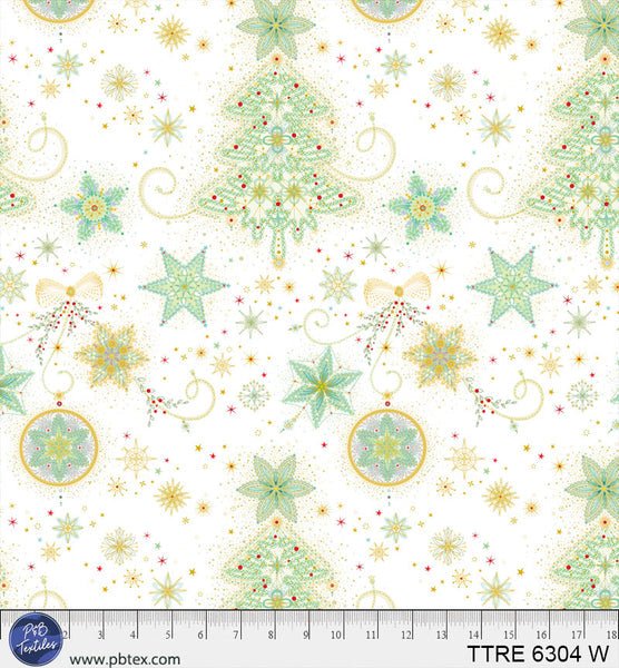Turnowsky Treasures Delicate Trees White 44"/45" Cotton Fabric Per Yard - Choice FabricsTTRE-6304-W