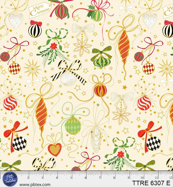 Turnowsky Treasures Antique Ornaments Ecru 44"/45" Cotton Fabric Per Yard - Choice FabricsTTRE-6307-E