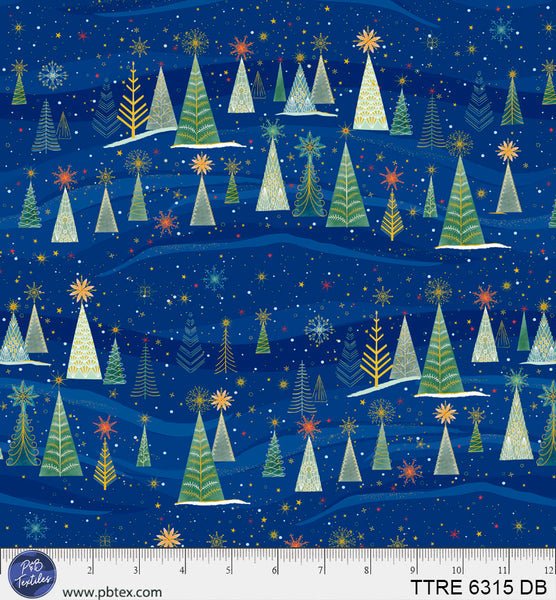 Turnowsky Treasures Snowdrifts Allover Dark Blue 44"/45" Cotton Fabric Per Yard - Choice FabricsTTRE-6315-DB