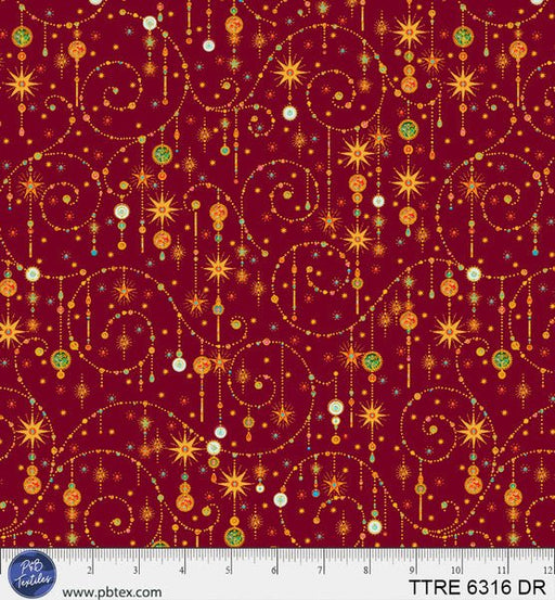 Turnowsky Treasures Ornate Scrolls Dark Red 44"/45" Cotton Fabric Per Yard - Choice FabricsTTRE-6316-DR
