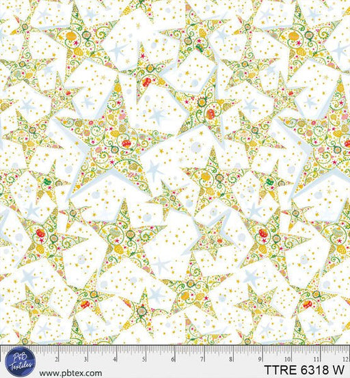 Turnowsky Treasures Starry Allover White 44"/45" Cotton Fabric Per Yard - Choice FabricsTTRE-6318-W