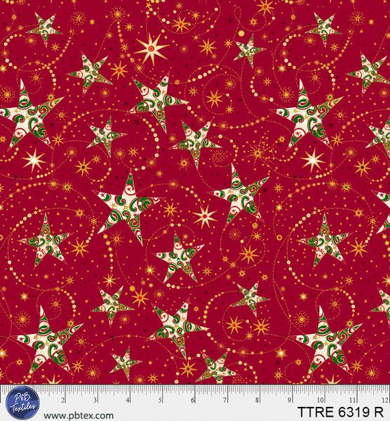Turnowsky Treasures Swirling Stars Red 44"/45" Cotton Fabric Per Yard - Choice FabricsTTRE-6319-R