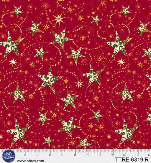 Turnowsky Treasures Swirling Stars Red 44"/45" Cotton Fabric Per Yard - Choice FabricsTTRE-6319-R