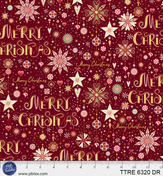 Turnowsky Treasures Peppermint Merry Christmas Allover Dark Red 44"/45" Cotton Fabric Per Yard - Choice FabricsTTRE-6320-DR