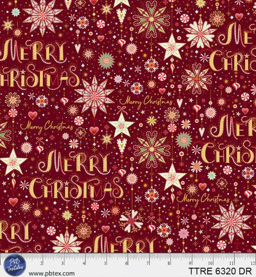 Turnowsky Treasures Peppermint Merry Christmas Allover Dark Red 44"/45" Cotton Fabric Per Yard - Choice FabricsTTRE-6320-DR