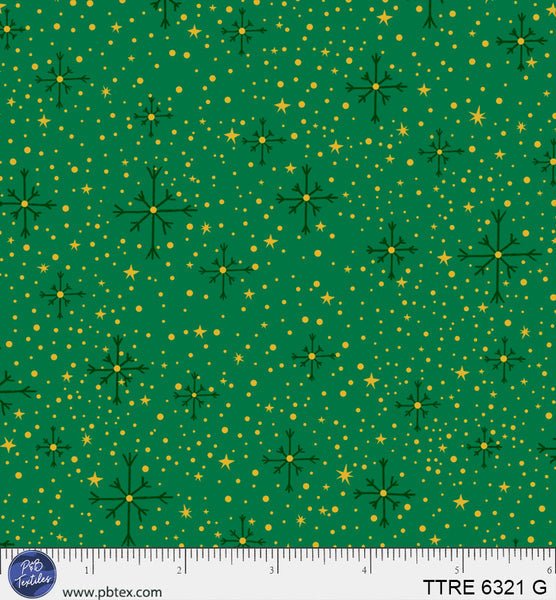 Turnowsky Treasures Twinkling Star Ditzy Green 44"/45" Cotton Fabric Per Yard - Choice FabricsTTRE-6321-G