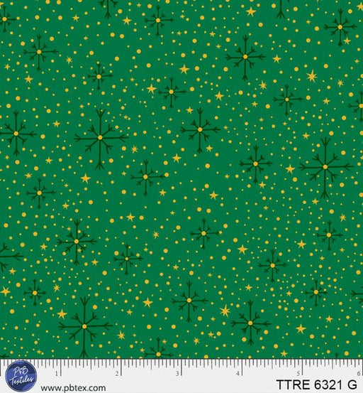Turnowsky Treasures Twinkling Star Ditzy Green 44"/45" Cotton Fabric Per Yard - Choice FabricsTTRE-6321-G