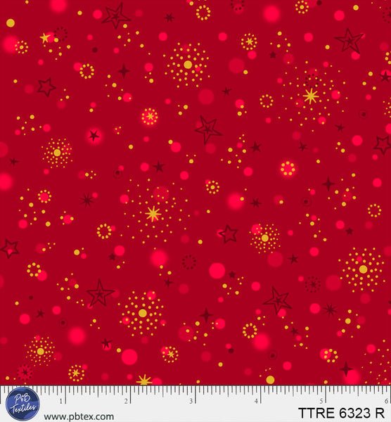 Turnowsky Treasures Shimmering Star Ditzy Red 44"/45" Cotton Fabric Per Yard - Choice FabricsTTRE-6323-R