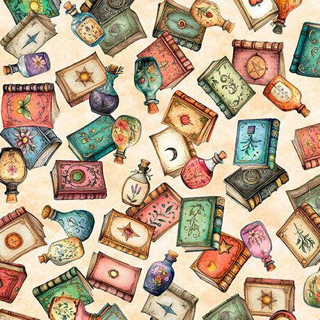 Tan Books Toss Witchypoo Cotton 44"/45" Fabric Per Yard - Choice Fabrics2600-31939-E