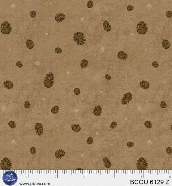 Tan / Natural Pinecones Bigfoot Country BCOU-6129-Z Cotton 44/45 Fabric Per Yard - Choice FabricsBCOU-6129-Z