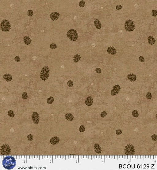 Tan / Natural Pinecones Bigfoot Country BCOU-6129-Z Cotton 44/45 Fabric Per Yard - Choice FabricsBCOU-6129-Z