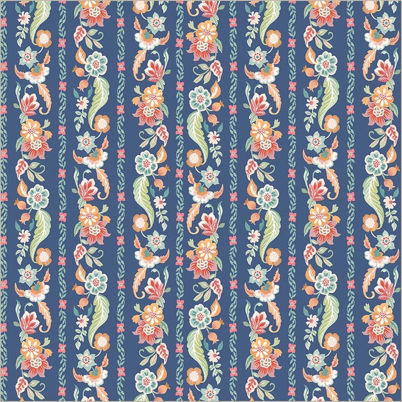 Tapestry Gilded Garland Soft Blue Cotton 43/44 Fabric Per Yard - Choice Fabrics55057-4