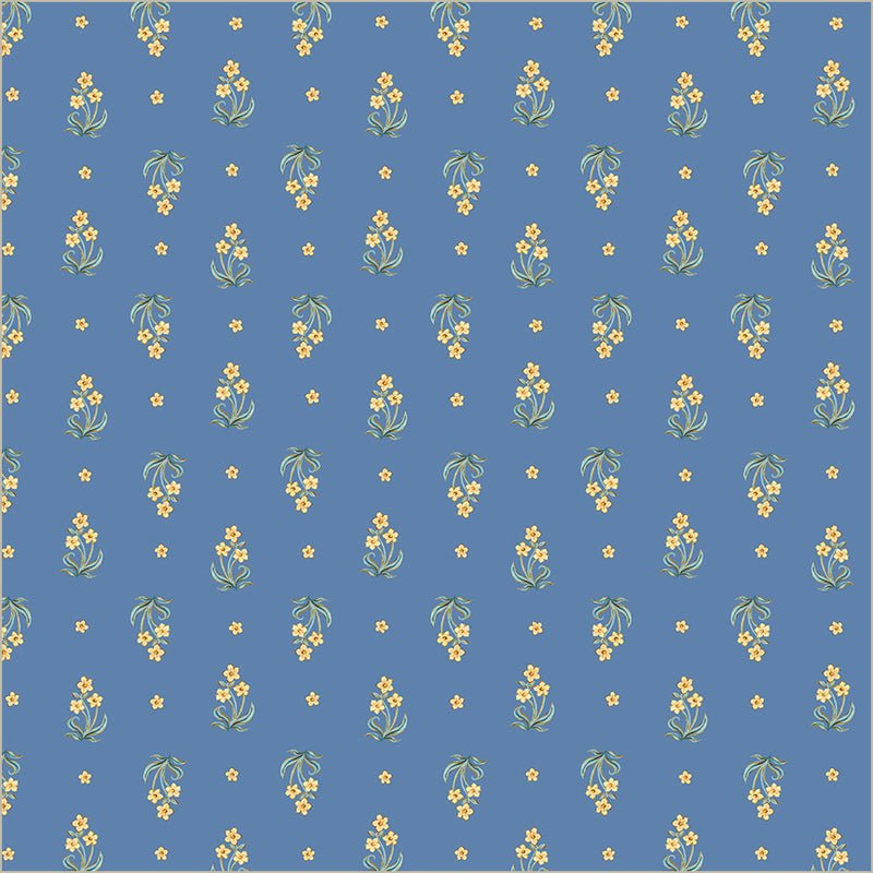 Tapestry Posy Powder Blue Cotton 43/44 Fabric Per Yard - Choice Fabrics55061-5