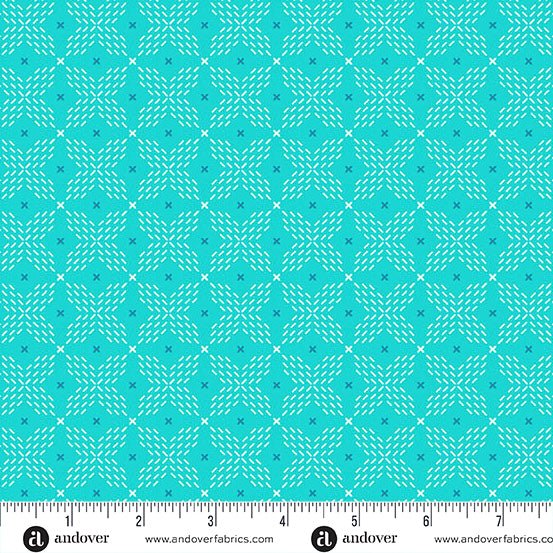Teal Double Crossed Color Pop Playground Cotton 44"/45" Fabric Per Yard - Choice FabricsA-1695-T