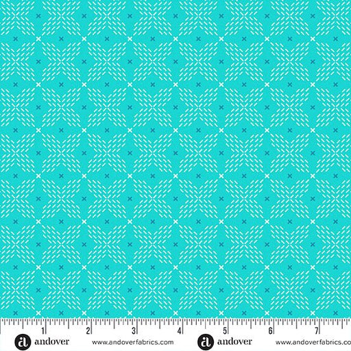 Teal Double Crossed Color Pop Playground Cotton 44"/45" Fabric Per Yard - Choice FabricsA-1695-T