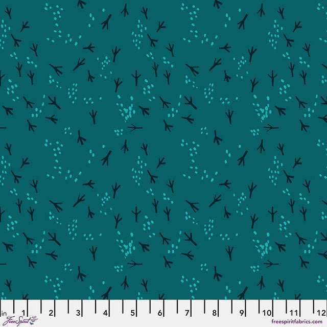 Teal Fancy Feet What the Birds Said Cotton 44"/45" Fabric Per Yard - Choice FabricsPWCD154.XTEAL